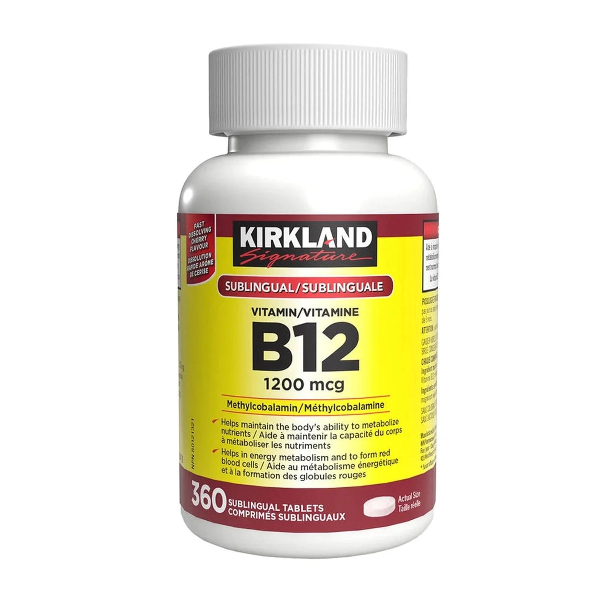 Kirkland Signature Vitamine B12 1 200mcg â 360 ComprimĂŠs Sublinguaux