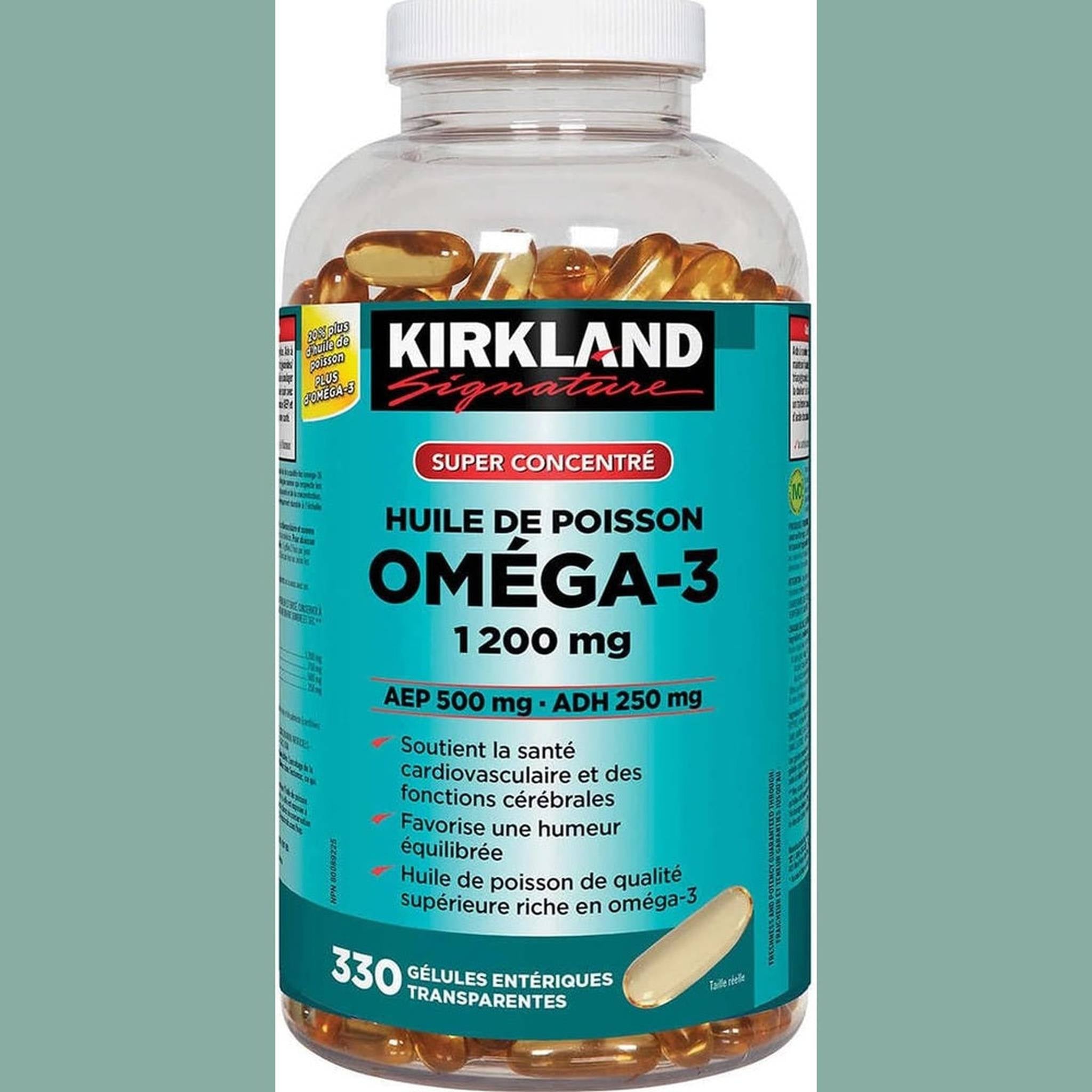 Kirkland Signature Omega-3 Super ConcentrĂŠ 1200mg â 330 GĂŠlules Molles