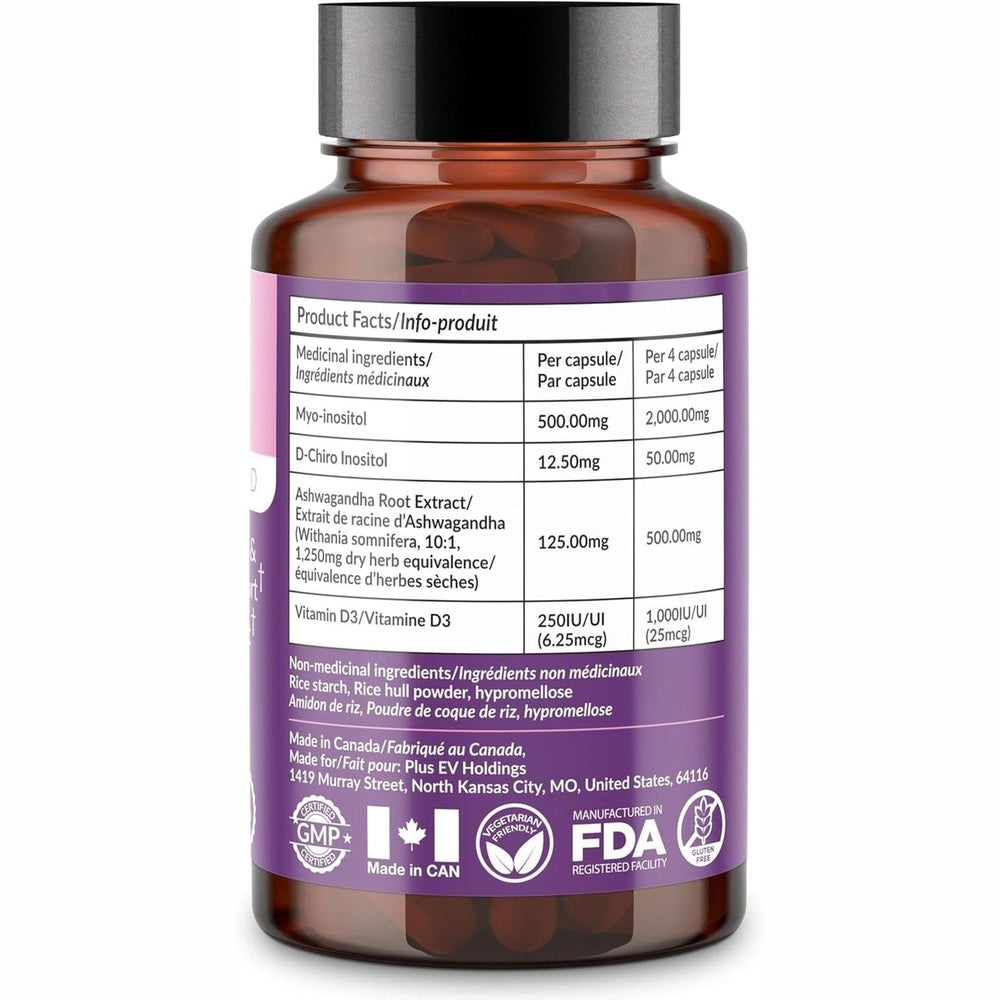 Intimate Rose Myo-Inositol SOPK â Myo & D-Chiro 40:1 + Vitamine D3 + Ashwagandha â 120 Capsules