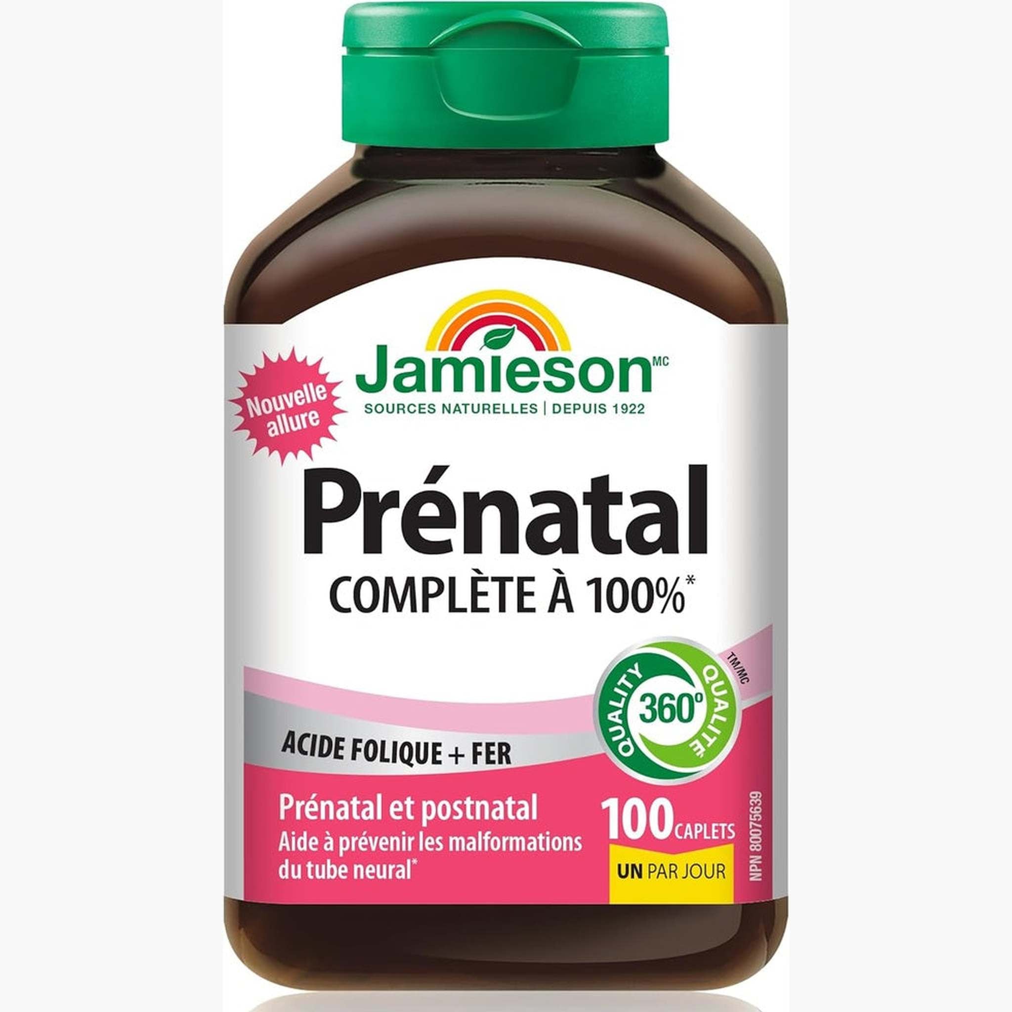 Jamieson Multivitamines PrĂŠnatales Complètes â Acide Folique & Fer â PrĂŠnatal & Allaitement