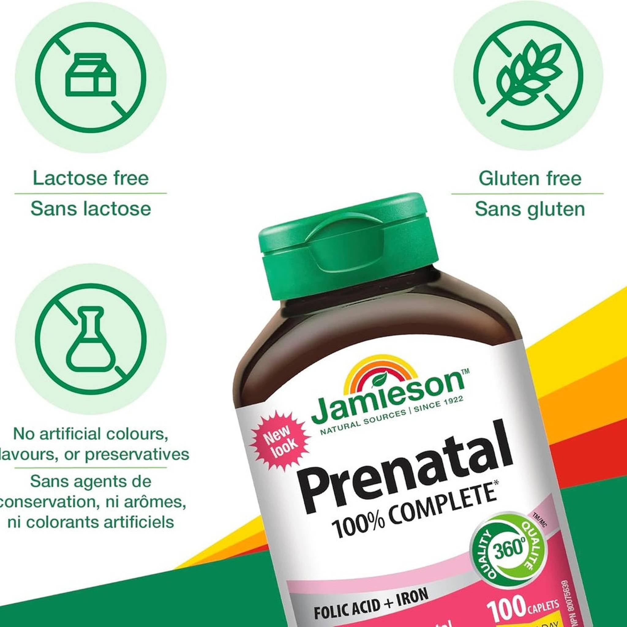 Jamieson Multivitamines PrĂŠnatales Complètes â Acide Folique & Fer â PrĂŠnatal & Allaitement