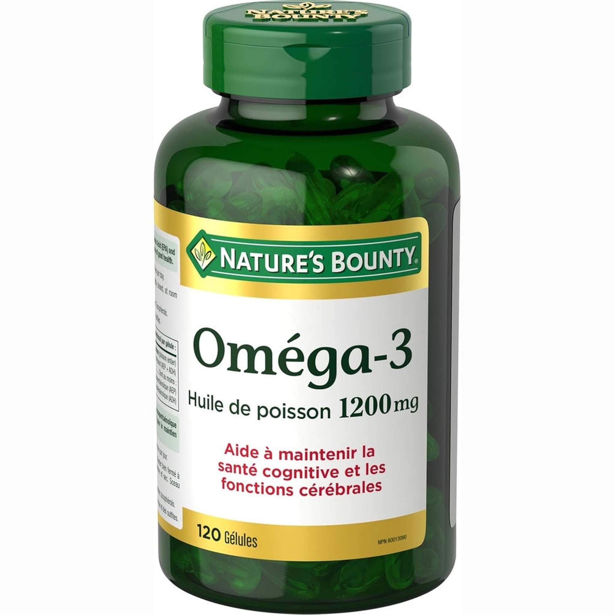 Nature's Bounty Huile de Poisson Omega-3 1200mg – 120 Gélules Molles