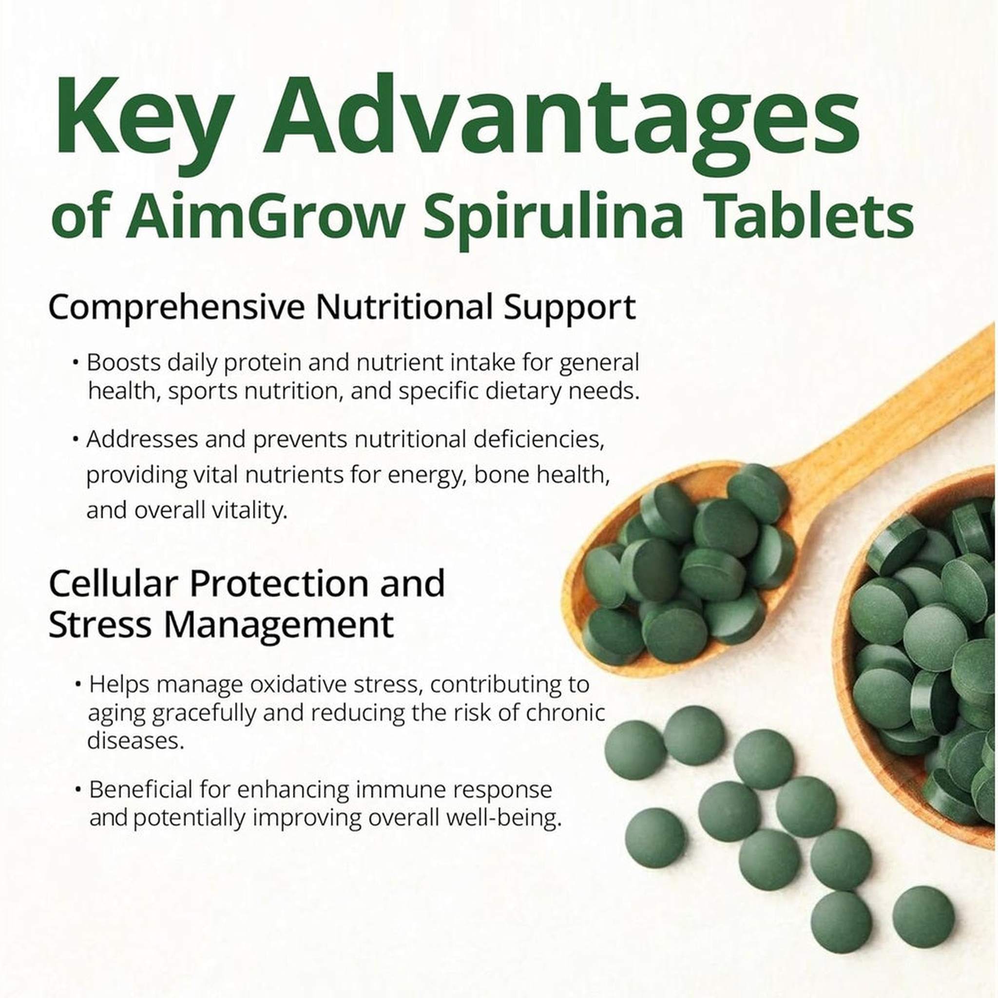 AC Aimgrow Spiruline 500mg – 300 Comprimés – Superaliment Canadien