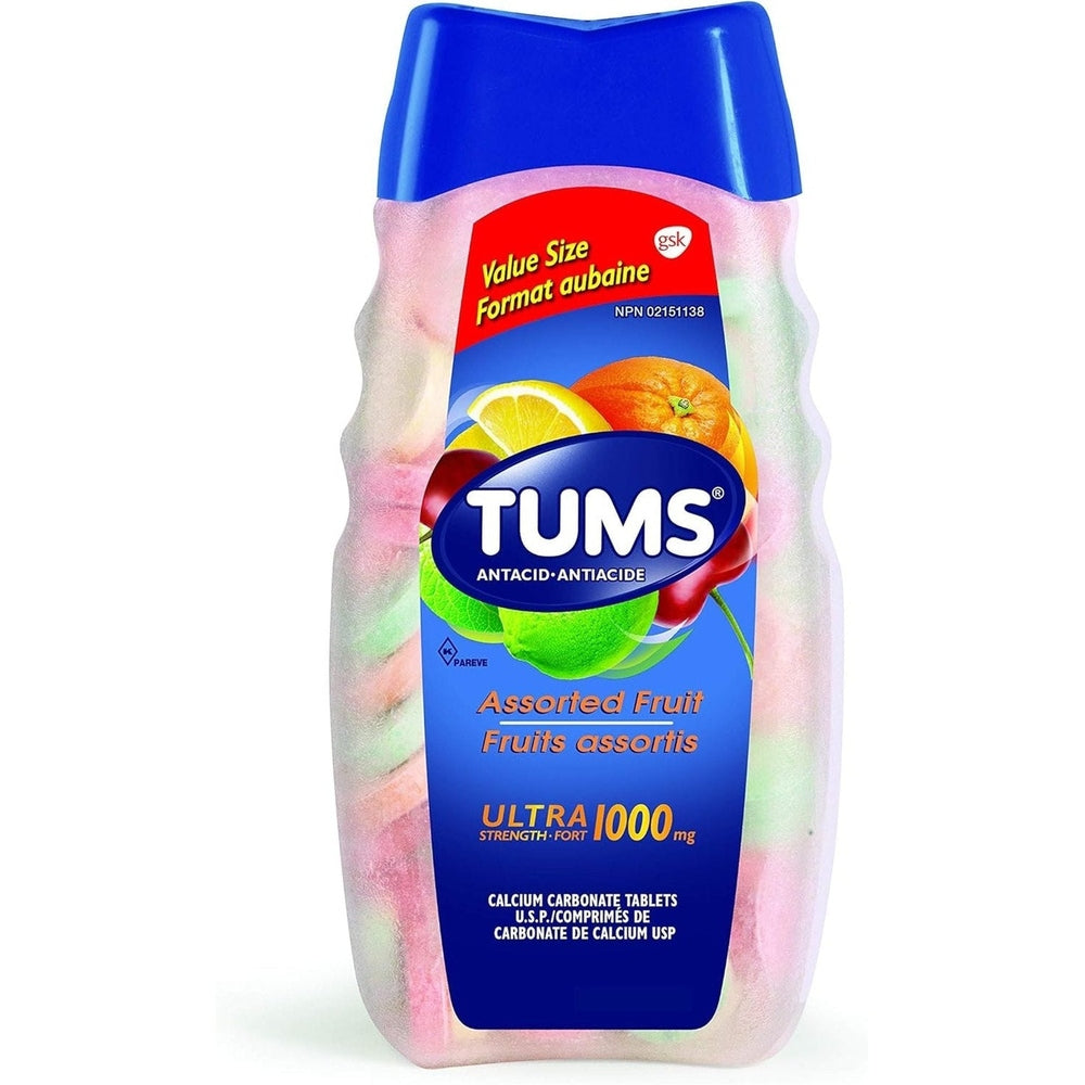 Tums Ultra Fort Antiacide – 200 Comprimés – Menthe Poivrée, Fruits Assortis & Smoothies