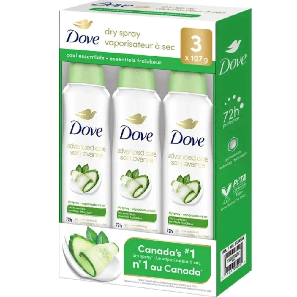 Déodorant Dove Spray Femme Pack de 3 - Protection 72H & Douceur