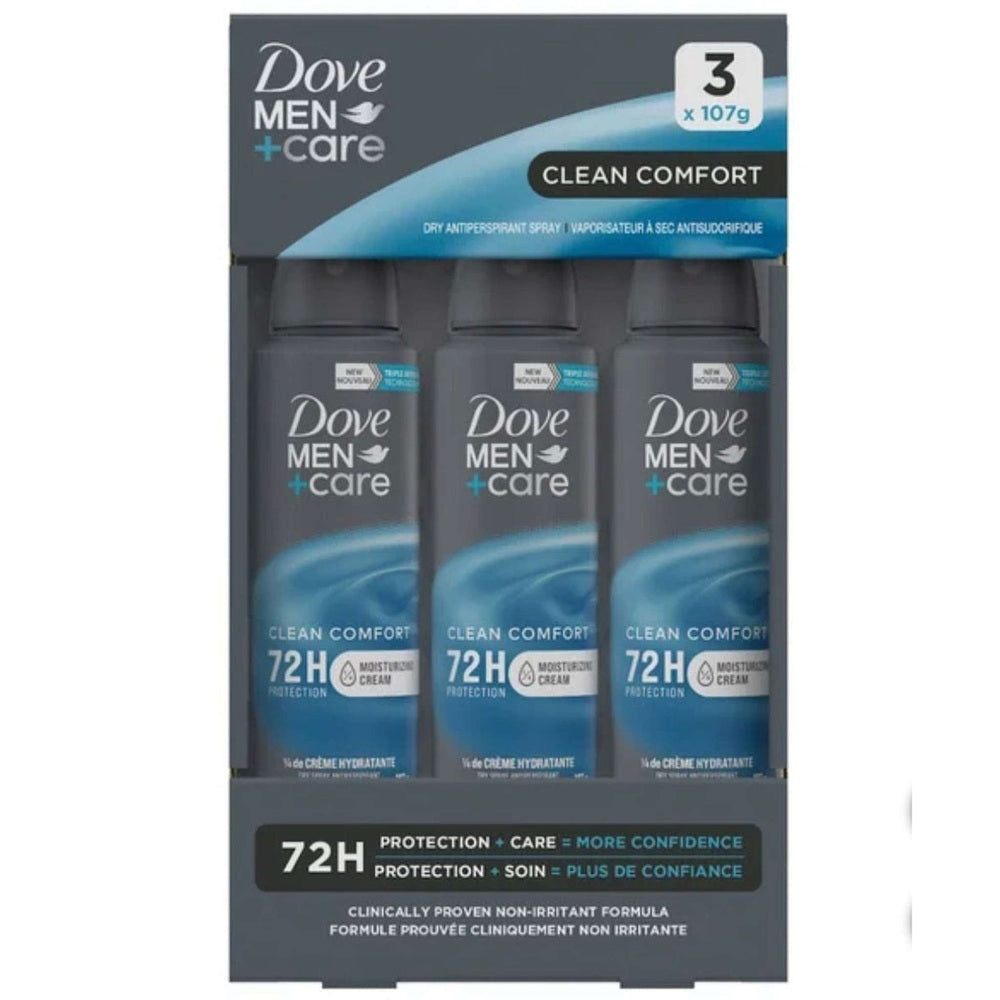 Déodorant Dove Men 72H Pack de 3 Sprays - Fraîcheur Extra & Protection Maximale