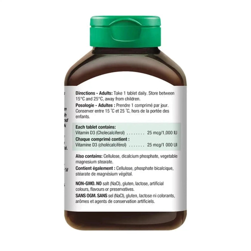 Jamieson Vitamine D3 1000 UI – 375 Comprimés – Os, Immunité & Vitalité