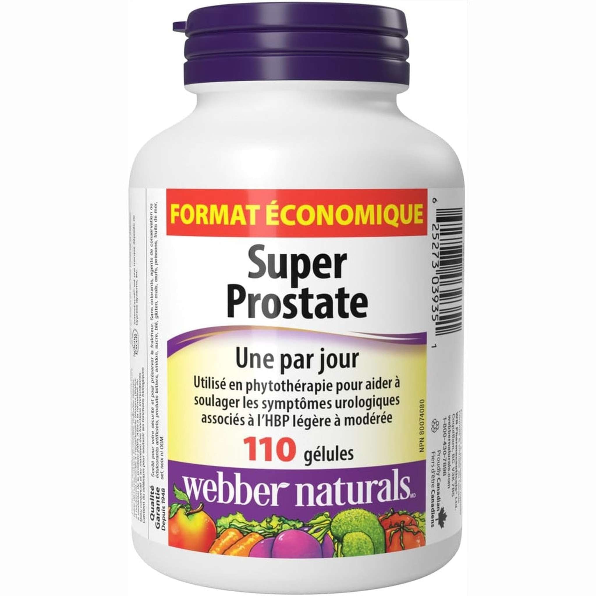Webber Naturals Super Prostate – 110 Gélules – Formule Complète au Palmier Nain