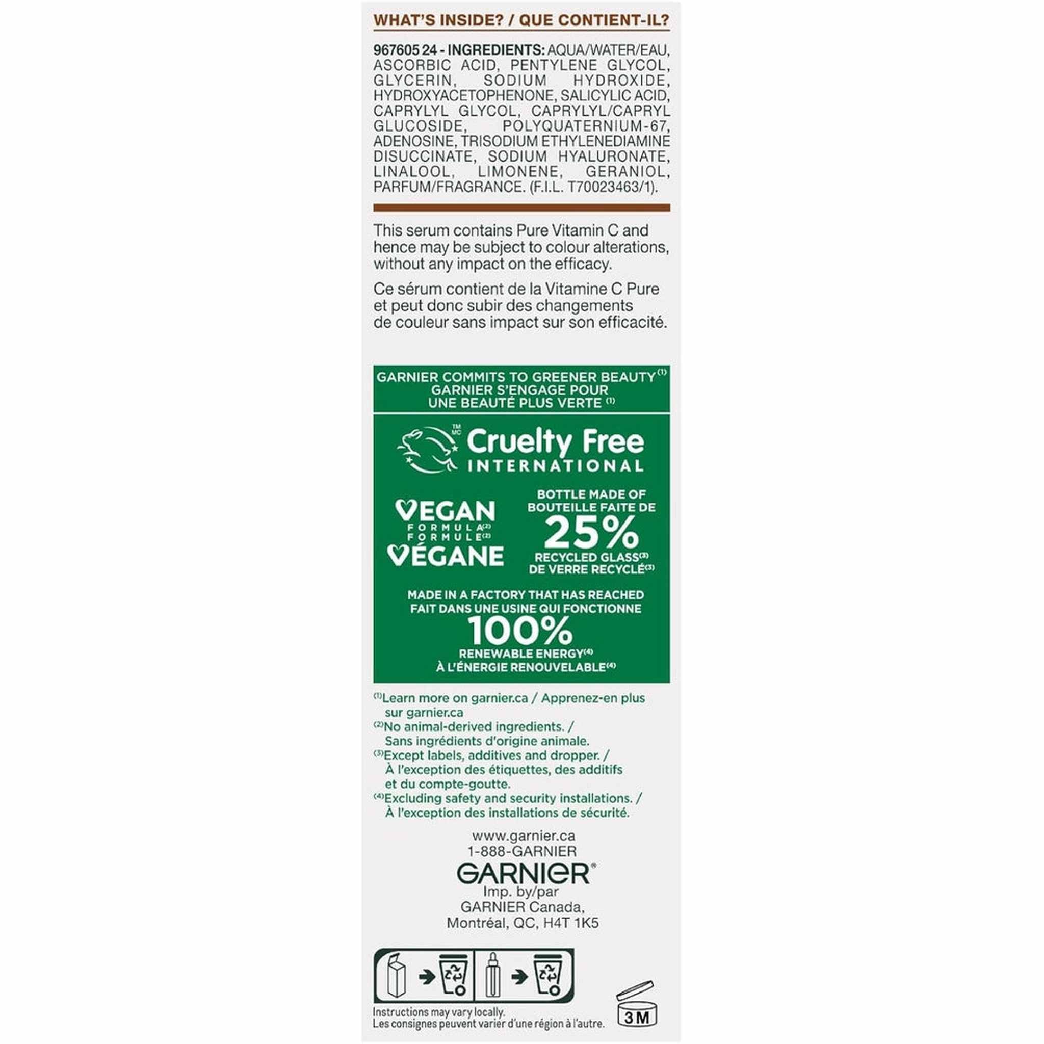 Garnier Sérum Nuit Vitamine C - Régénération & Éclat
