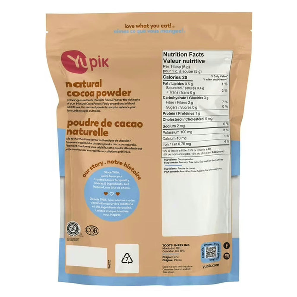 Yupik Poudre de Cacao Naturelle 100% Pure – 700g – Qualité Supérieure